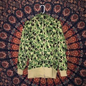 Bape X Kaws Green Camo Bendy Hoodie